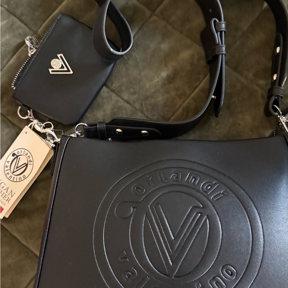 Valentino Orlandi Embossed Black Vegan Leather Design